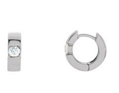 1/2 carat diamond gold hinged hoop earring - abigailheche