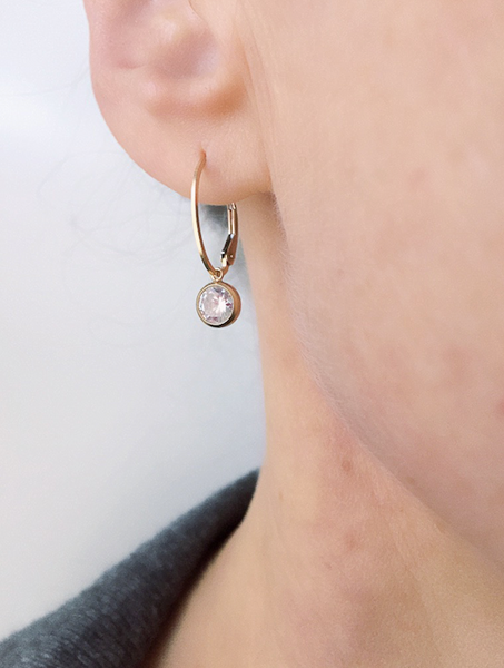 Diamond (CZ) hoop earring