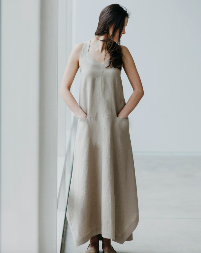 Long linen sundress (black) - abigailheche