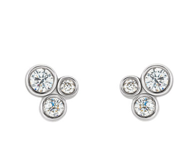 3 Diamond cluster post earrings