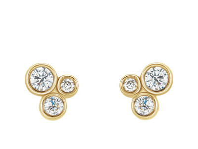 3 Diamond cluster post earrings