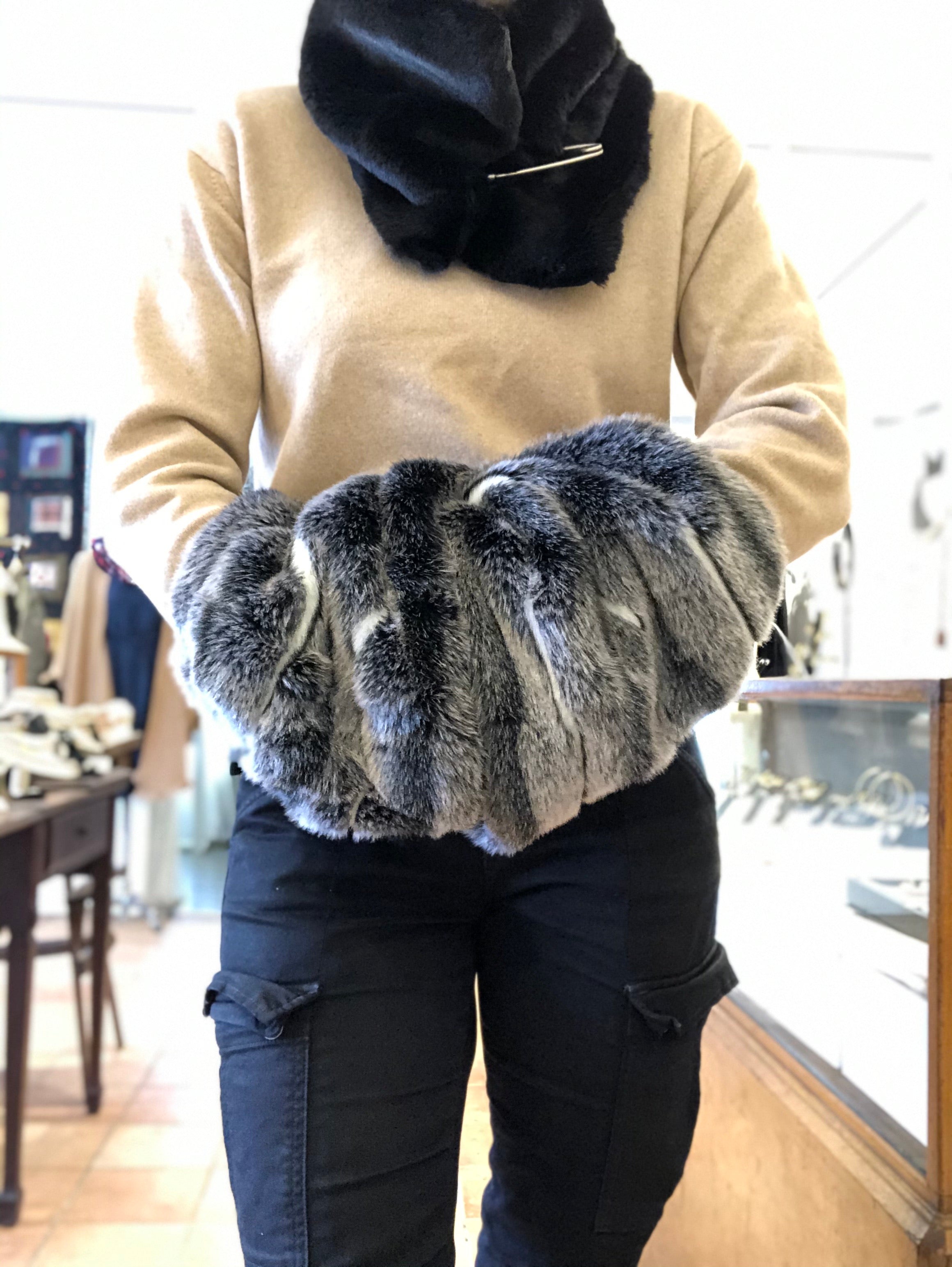 A Fur collar/hand warmer (faux) - abigailheche