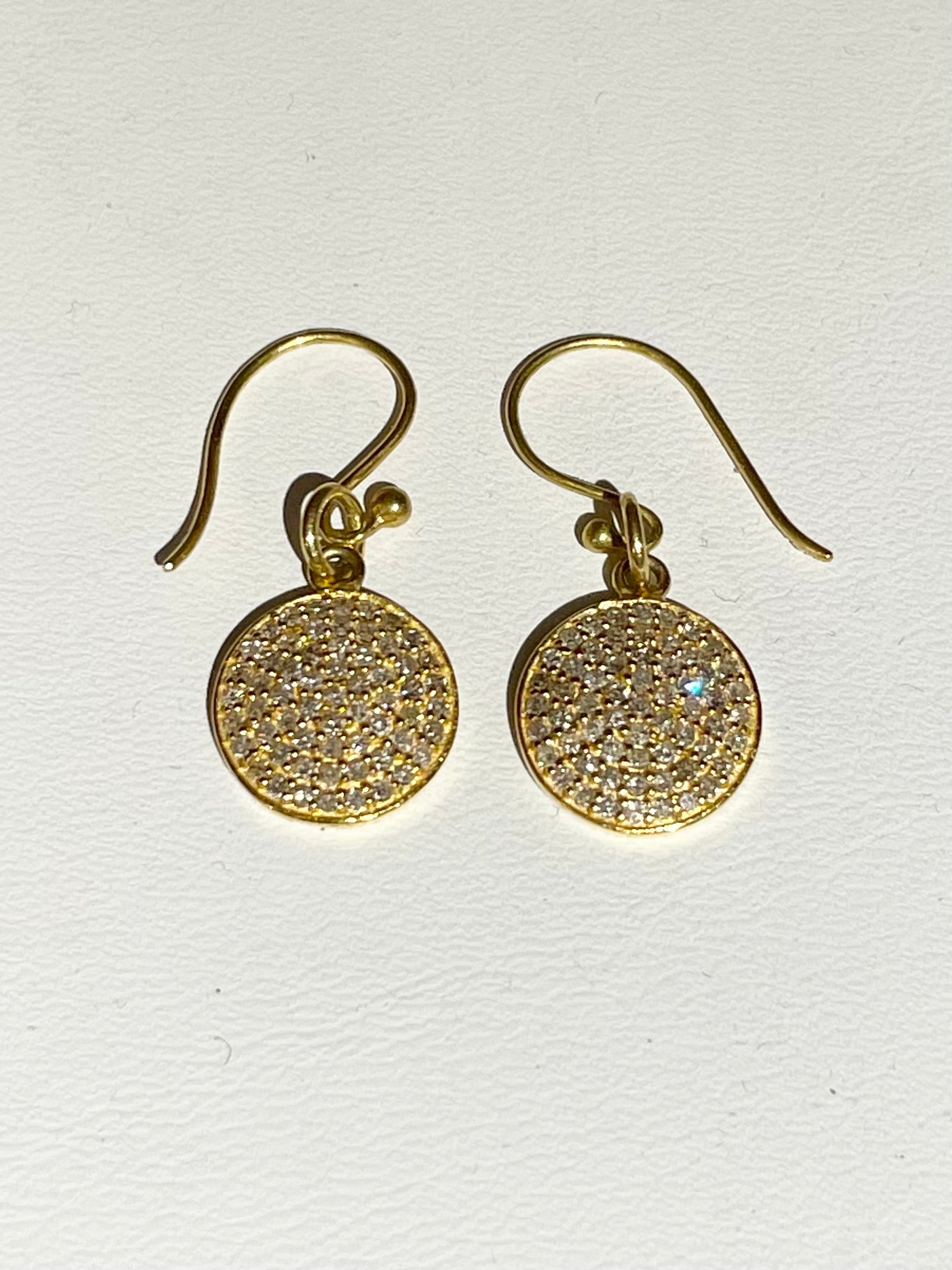 18k Diamond little full moon earrings - abigailheche