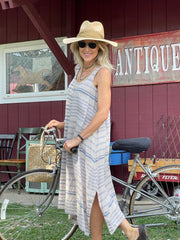 Bo-ho beautiful linen maxi dress
