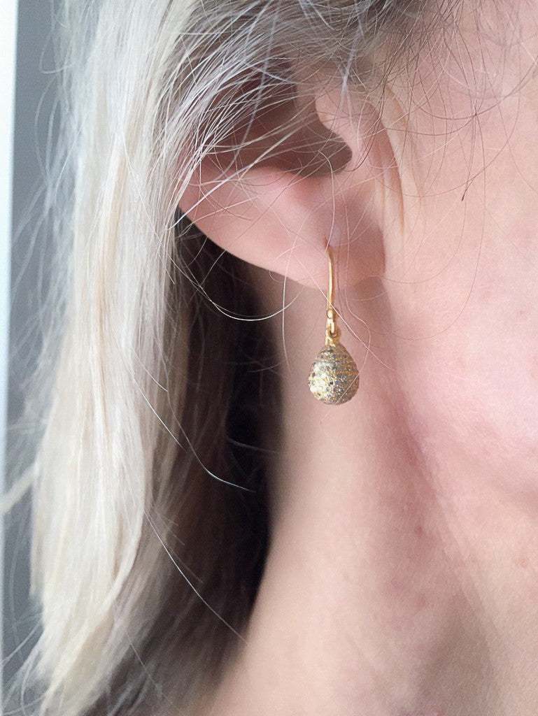 Pavé Diamond drop earrings, 18k - abigailheche