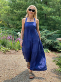 Blue silk tierd maxi dress