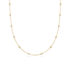 Diamond station chain necklace