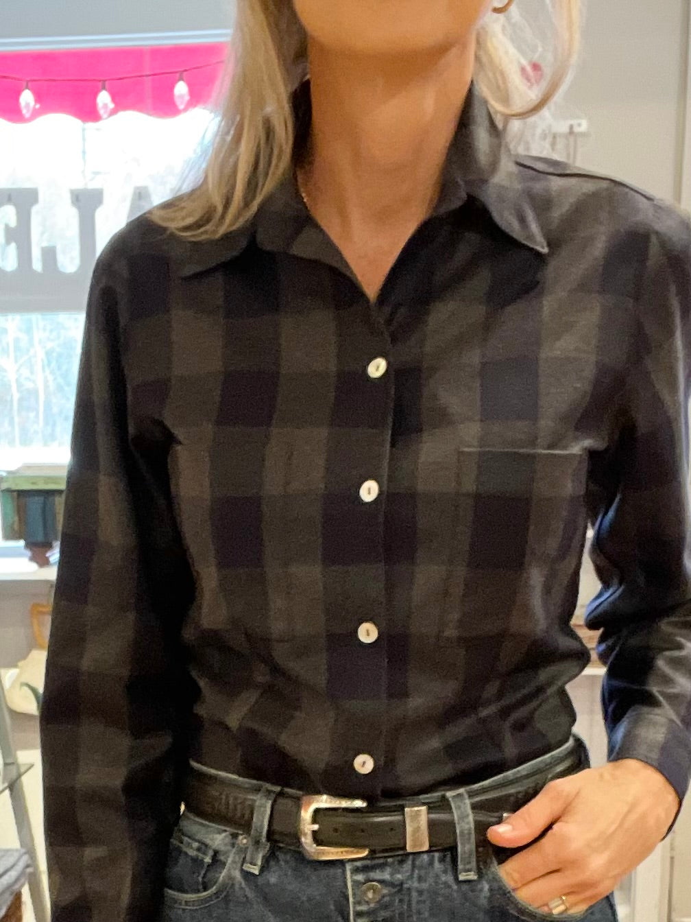 Navy/gray Perfect Blouse cashmere