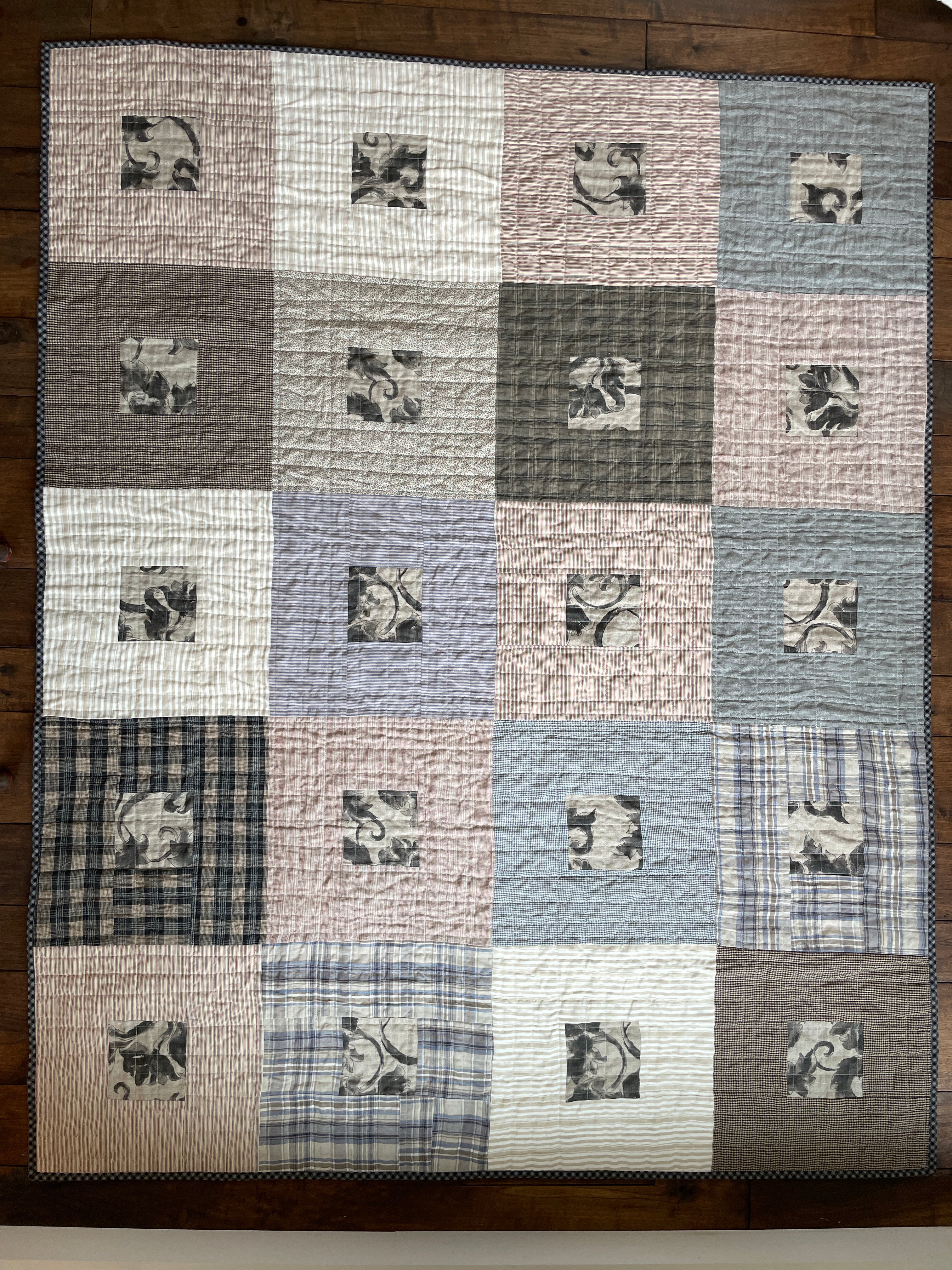 Quilt Lux linen ink block