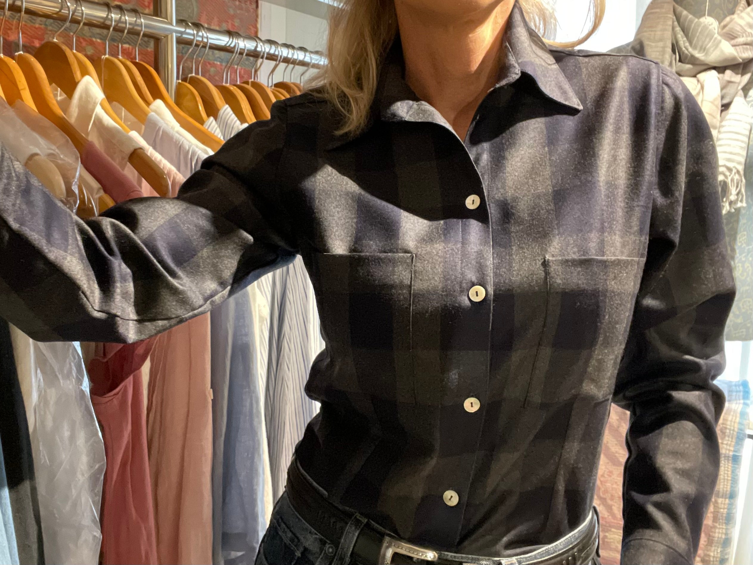 Navy/gray Perfect Blouse cashmere