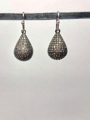 Large diamond pave drop earrings - abigailheche