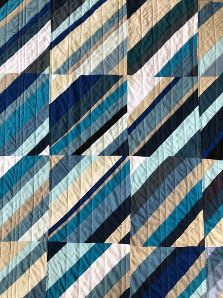 Quilt shadow and light blues