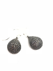 Large diamond pave drop earrings - abigailheche