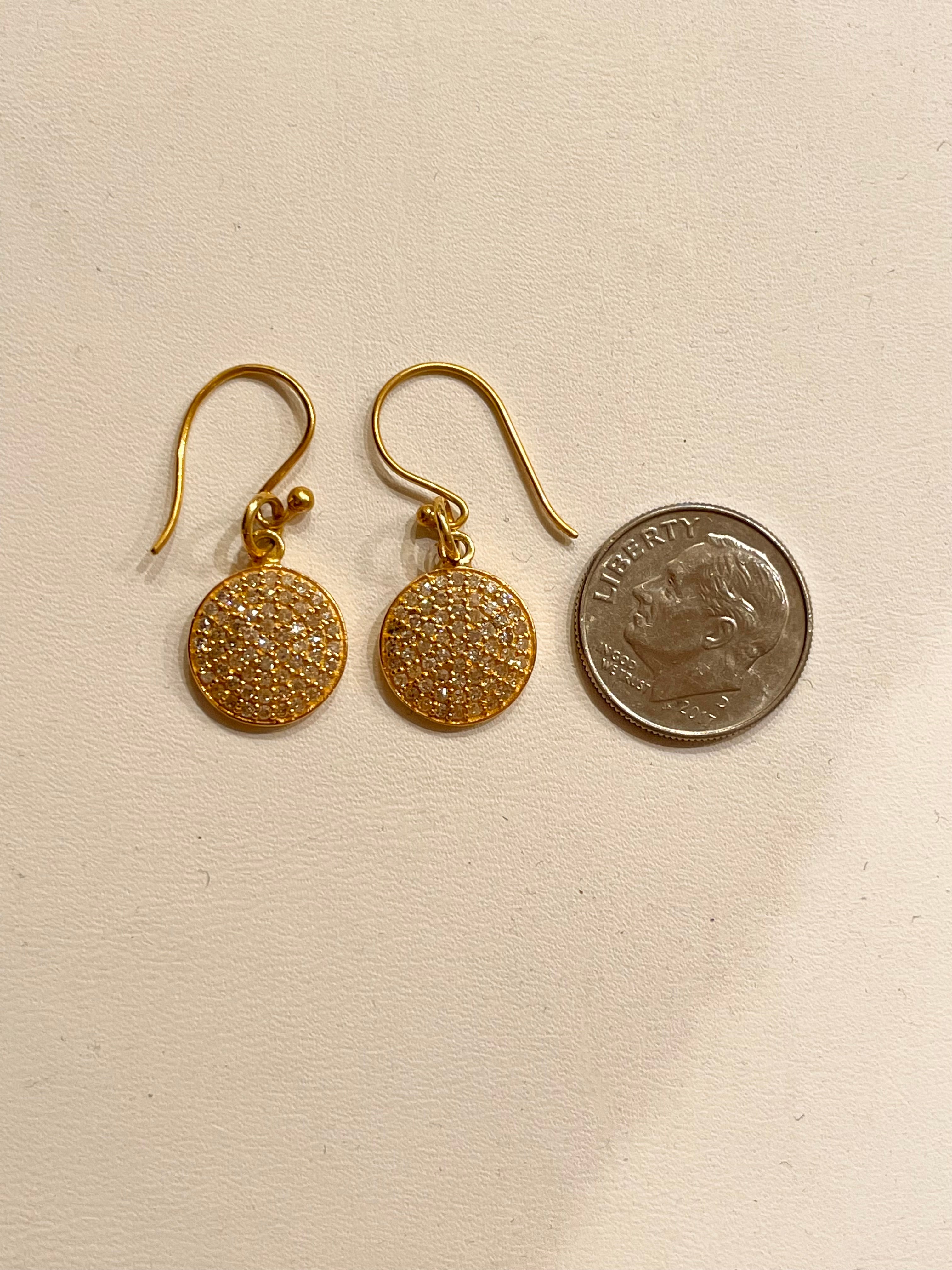 18k Diamond little full moon earrings - abigailheche