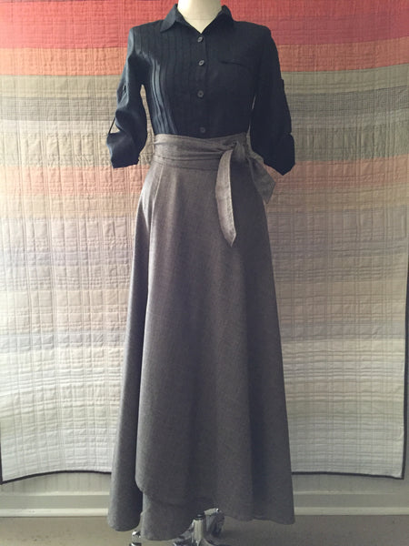 Skirt wrap cashmere/wool suiting