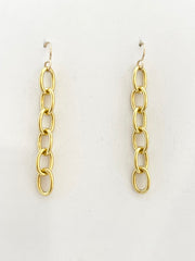Gold link earrings 18k finish