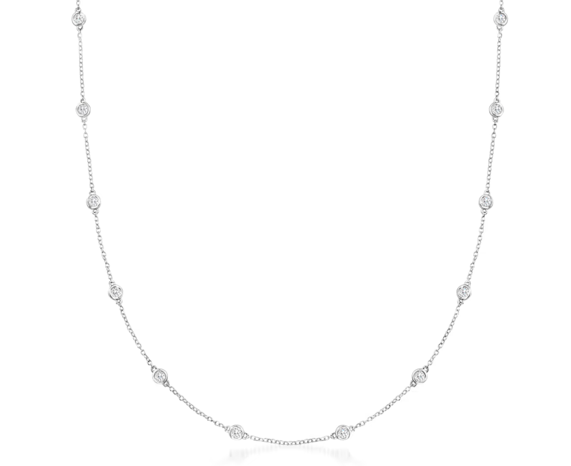 Diamond station chain necklace