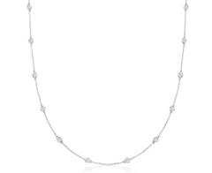 Diamond station chain necklace