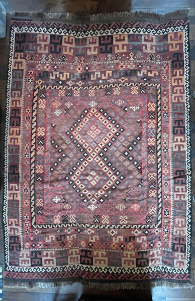 Vintage Turkish Kilim rug 7x10