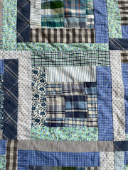 Quilt Around the Madras Block blues - abigailheche
