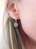 Baby diamond full moon earrings sterling
