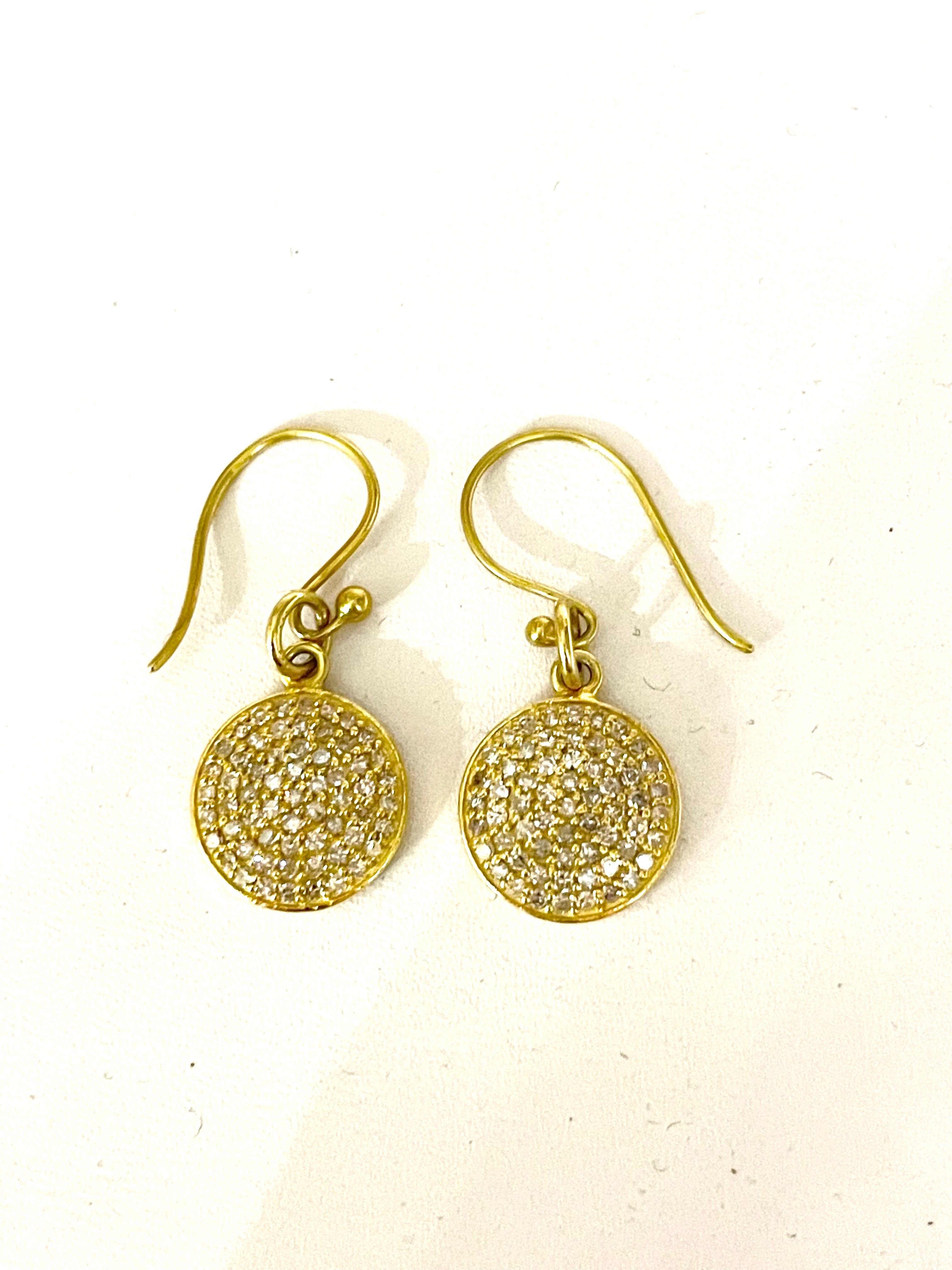 18k Diamond little full moon earrings - abigailheche